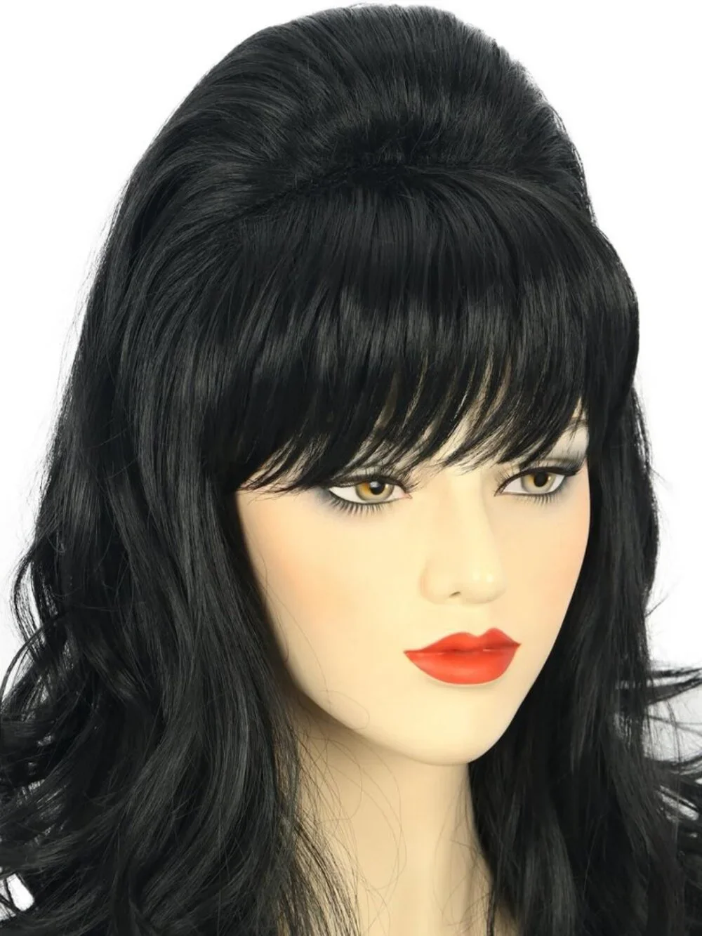 Long Wavy Black Bouffant Wig for Women | 60s 70s Beehive Style Hairpiece